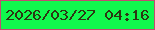 文字の大きさ：2、枠の色：c34b71、背景の色：10f94d、文字の色：2c3712 無料ブログパーツのブログ時計