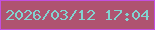 文字の大きさ：3、枠の色：c34fe0、背景の色：af5370、文字の色：82d3d0 無料ブログパーツのブログ時計