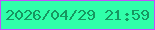 文字の大きさ：2、枠の色：c34ffc、背景の色：30ffaa、文字の色：169760 無料ブログパーツのブログ時計