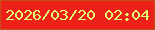 文字の大きさ：4、枠の色：c35017、背景の色：ed211a、文字の色：dbfe75 無料ブログパーツのブログ時計