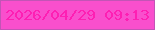 文字の大きさ：2、枠の色：c354b6、背景の色：f94fcd、文字の色：fe1fb3 無料ブログパーツのブログ時計