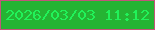 文字の大きさ：5、枠の色：c3557a、背景の色：25b433、文字の色：21f259 無料ブログパーツのブログ時計