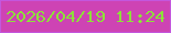 文字の大きさ：2、枠の色：c357dd、背景の色：ce43b4、文字の色：8de03a 無料ブログパーツのブログ時計
