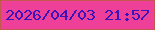 文字の大きさ：2、枠の色：c3584f、背景の色：ee4099、文字の色：3b13b7 無料ブログパーツのブログ時計