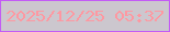 文字の大きさ：2、枠の色：c35cf5、背景の色：ccc7ce、文字の色：fe98a1 無料ブログパーツのブログ時計