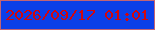 文字の大きさ：5、枠の色：c36474、背景の色：0c3fe8、文字の色：d2060d 無料ブログパーツのブログ時計