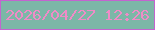 文字の大きさ：3、枠の色：c364cf、背景の色：7cb7a7、文字の色：ef8bc7 無料ブログパーツのブログ時計