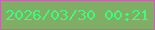 文字の大きさ：2、枠の色：c366ad、背景の色：81ae65、文字の色：41f880 無料ブログパーツのブログ時計