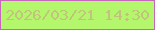 文字の大きさ：4、枠の色：c368bd、背景の色：b4f76d、文字の色：c2c47e 無料ブログパーツのブログ時計
