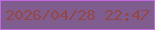 文字の大きさ：3、枠の色：c368e2、背景の色：7f5d8f、文字の色：964644 無料ブログパーツのブログ時計
