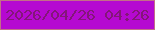 文字の大きさ：1、枠の色：c36e87、背景の色：b509d1、文字の色：841679 無料ブログパーツのブログ時計