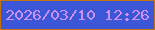 文字の大きさ：4、枠の色：c3750d、背景の色：3c56d8、文字の色：ce91f1 無料ブログパーツのブログ時計