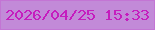 文字の大きさ：1、枠の色：c375d4、背景の色：c28ad8、文字の色：c51dbe 無料ブログパーツのブログ時計