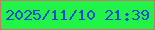 文字の大きさ：1、枠の色：c37a68、背景の色：20f449、文字の色：1c49d0 無料ブログパーツのブログ時計