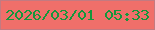 文字の大きさ：2、枠の色：c37a81、背景の色：f06f6a、文字の色：15973c 無料ブログパーツのブログ時計