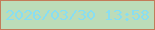 文字の大きさ：5、枠の色：c37b59、背景の色：bcdcb9、文字の色：88def2 無料ブログパーツのブログ時計