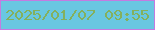 文字の大きさ：2、枠の色：c37be1、背景の色：69c7e1、文字の色：84b05d 無料ブログパーツのブログ時計