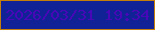 文字の大きさ：2、枠の色：c37f0a、背景の色：102295、文字の色：4808b7 無料ブログパーツのブログ時計