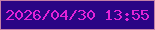 文字の大きさ：2、枠の色：c380a7、背景の色：2a0585、文字の色：e223d8 無料ブログパーツのブログ時計