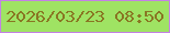 文字の大きさ：2、枠の色：c381e4、背景の色：9fe363、文字の色：897623 無料ブログパーツのブログ時計