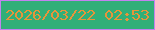 文字の大きさ：3、枠の色：c382ef、背景の色：31af78、文字の色：e7943a 無料ブログパーツのブログ時計
