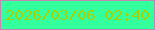文字の大きさ：5、枠の色：c386b2、背景の色：34ff9d、文字の色：a6d008 無料ブログパーツのブログ時計