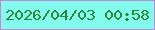 文字の大きさ：2、枠の色：c387d5、背景の色：81fcec、文字の色：308539 無料ブログパーツのブログ時計