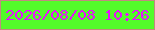 文字の大きさ：3、枠の色：c38980、背景の色：53fb2a、文字の色：e810fe 無料ブログパーツのブログ時計