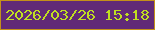 文字の大きさ：2、枠の色：c3911a、背景の色：612a77、文字の色：c0df21 無料ブログパーツのブログ時計