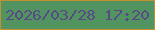 文字の大きさ：3、枠の色：c3912d、背景の色：529461、文字の色：584a82 無料ブログパーツのブログ時計