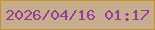 文字の大きさ：5、枠の色：c3932d、背景の色：c5ad8e、文字の色：983d97 無料ブログパーツのブログ時計