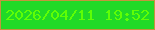 文字の大きさ：1、枠の色：c3943e、背景の色：20da27、文字の色：5ffe05 無料ブログパーツのブログ時計