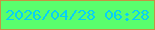 文字の大きさ：3、枠の色：c39443、背景の色：59fe6d、文字の色：07d0f6 無料ブログパーツのブログ時計