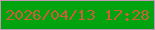 文字の大きさ：4、枠の色：c396b6、背景の色：01a30e、文字の色：cb5e3a 無料ブログパーツのブログ時計