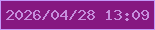 文字の大きさ：3、枠の色：c398f8、背景の色：861881、文字の色：c68ddd 無料ブログパーツのブログ時計