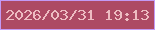 文字の大きさ：4、枠の色：c39af5、背景の色：ad4a64、文字の色：edbcc2 無料ブログパーツのブログ時計