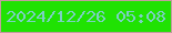 文字の大きさ：5、枠の色：c39c9e、背景の色：20e203、文字の色：7bd0c3 無料ブログパーツのブログ時計
