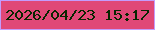 文字の大きさ：1、枠の色：c39cfc、背景の色：e04877、文字の色：082600 無料ブログパーツのブログ時計