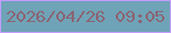 文字の大きさ：4、枠の色：c39cfe、背景の色：6fa3b7、文字の色：8c6372 無料ブログパーツのブログ時計