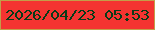 文字の大きさ：4、枠の色：c39e49、背景の色：f43431、文字の色：083b18 無料ブログパーツのブログ時計