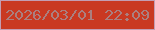 文字の大きさ：2、枠の色：c39eb3、背景の色：c93922、文字の色：ab7f7f 無料ブログパーツのブログ時計