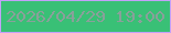 文字の大きさ：5、枠の色：c3a1f8、背景の色：39c076、文字の色：89a09a 無料ブログパーツのブログ時計
