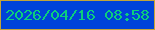 文字の大きさ：1、枠の色：c3a539、背景の色：0043d9、文字の色：0cce7c 無料ブログパーツのブログ時計