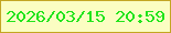 文字の大きさ：2、枠の色：c3a622、背景の色：fbfdc2、文字の色：22e41c 無料ブログパーツのブログ時計