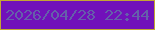文字の大きさ：3、枠の色：c3a633、背景の色：7111ba、文字の色：655faa 無料ブログパーツのブログ時計