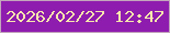 文字の大きさ：4、枠の色：c3a6bc、背景の色：8e1caf、文字の色：f7e6ad 無料ブログパーツのブログ時計