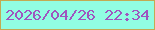 文字の大きさ：2、枠の色：c3aa52、背景の色：91fde2、文字の色：9f55bf 無料ブログパーツのブログ時計