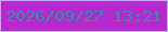 文字の大きさ：2、枠の色：c3aafa、背景の色：b729d0、文字の色：2893a1 無料ブログパーツのブログ時計