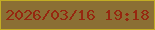 文字の大きさ：4、枠の色：c3ad24、背景の色：8b6f34、文字の色：962710 無料ブログパーツのブログ時計