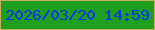 文字の大きさ：3、枠の色：c3b15e、背景の色：1ea01e、文字の色：0732fa 無料ブログパーツのブログ時計